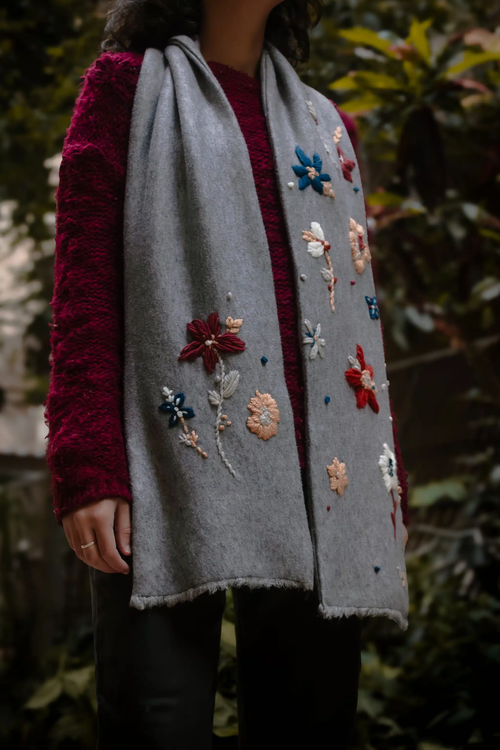 Grey Wool Scarf 2 IMG 0348 Enhanced NR scaled