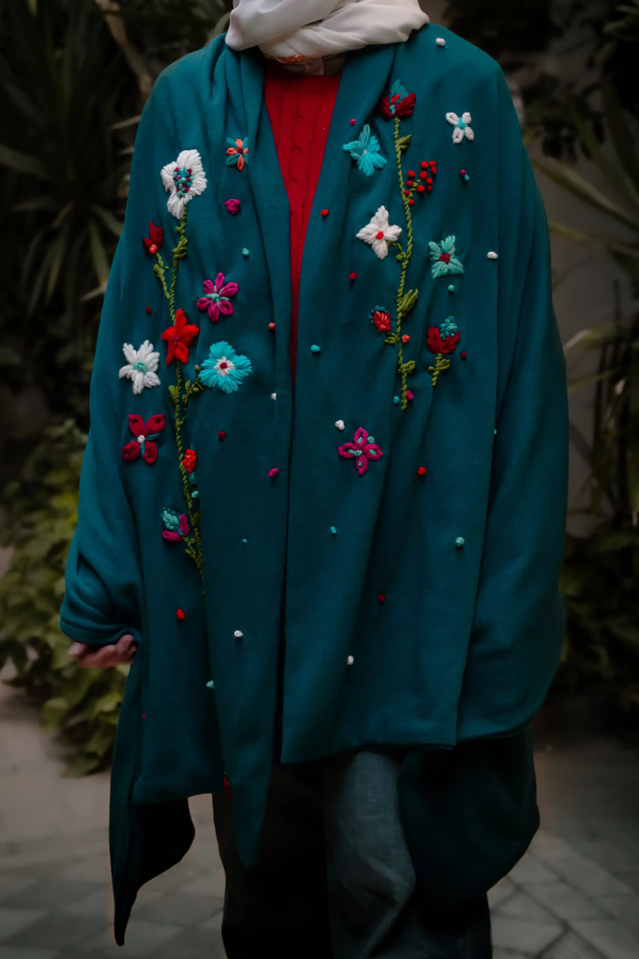 Petroleum Garden Wool Shawl 3 IMG 0372 Enhanced NR scaled