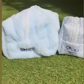 Fur baby blue pouch bag