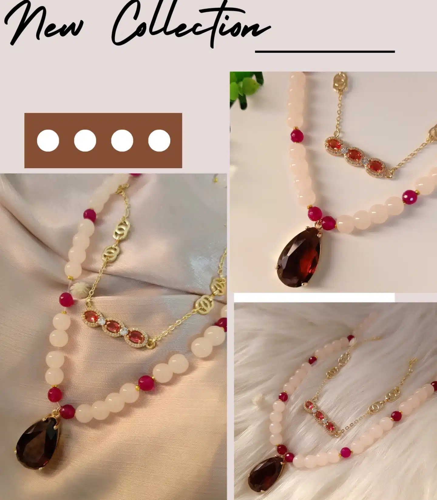 2-layered burgundy necklace. 1 2-layered burgundy necklace.