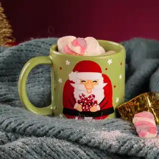 Jolly green Santa mug