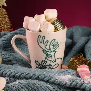green reindeer mug