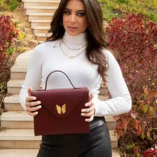 Burgundy leather bag