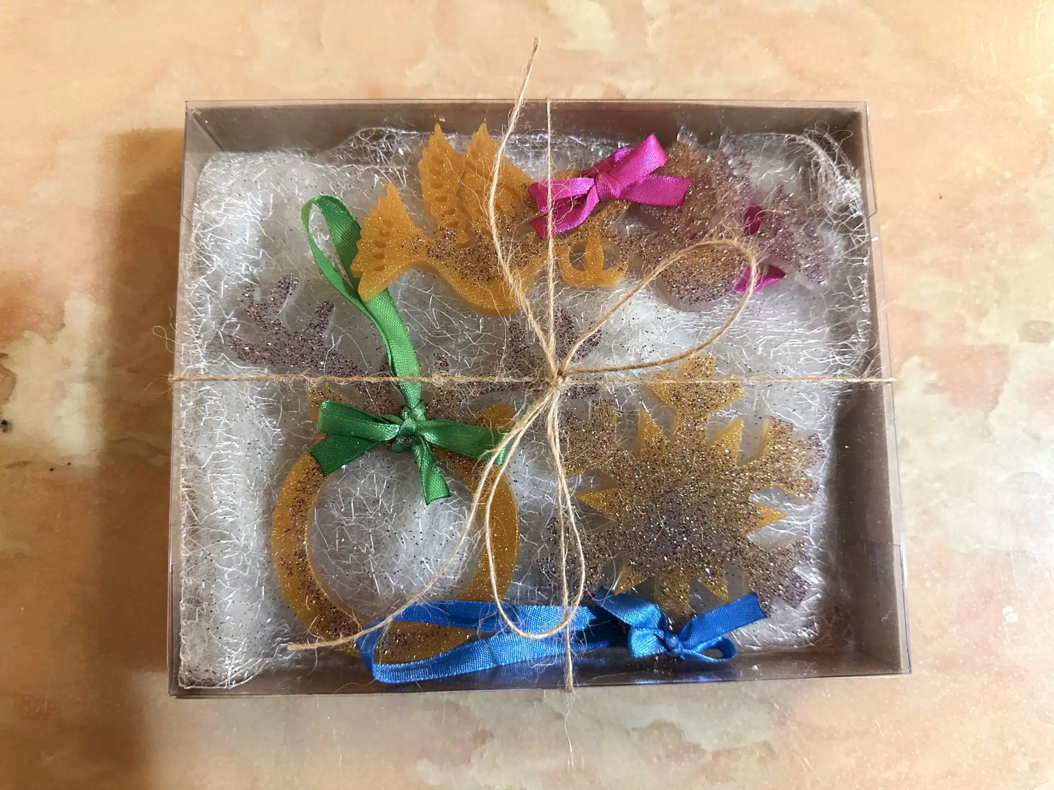 Gold-Glitter Christmas Ornaments' Set 2 gold and glitter christmas ornaments