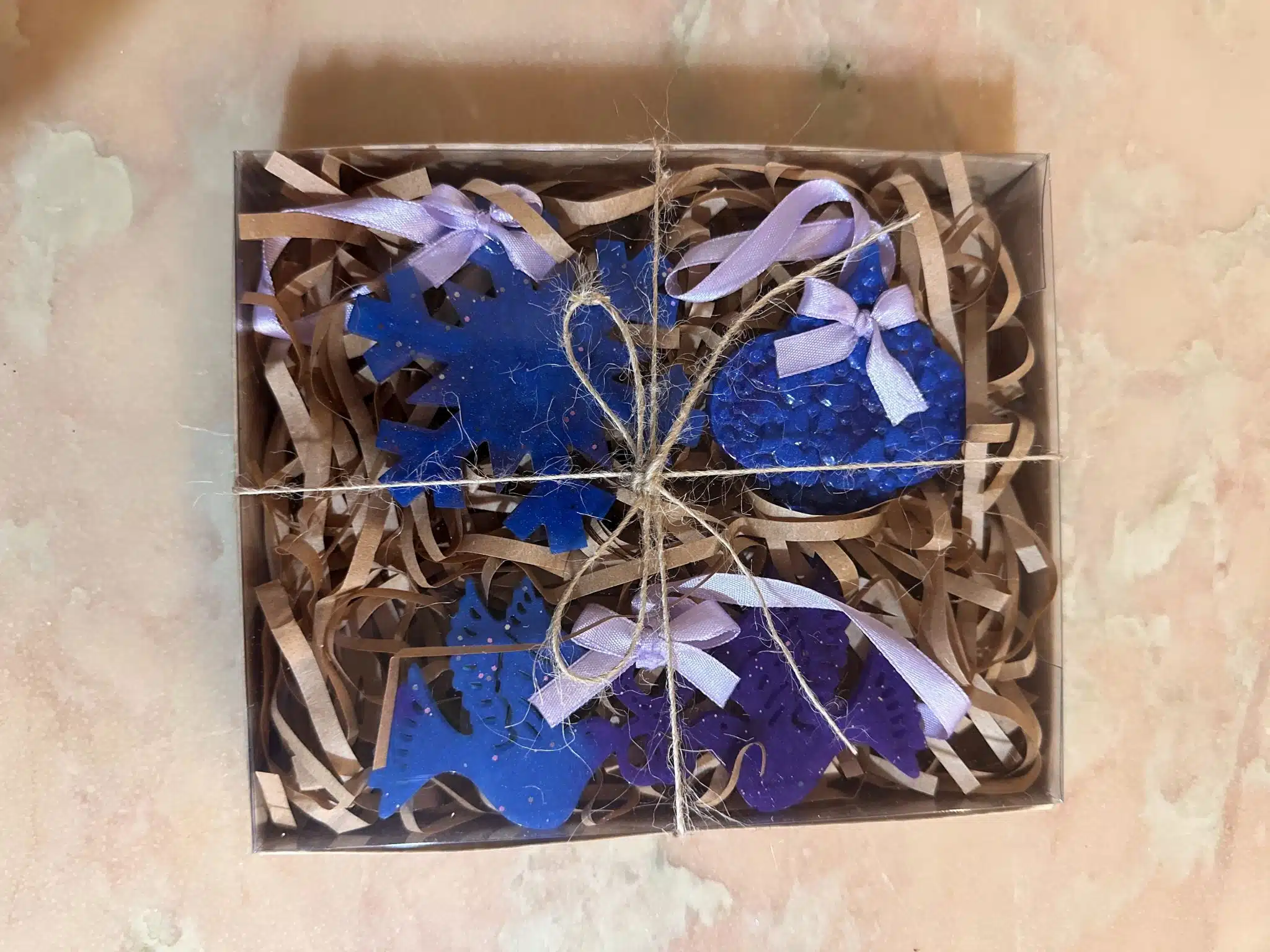 Blue Christmas Ornaments' Set 4 Blue christmas ornaments