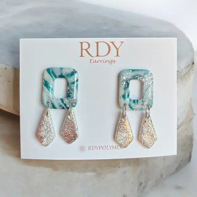 Light mix - square earrings 1 Light mix - square earrings