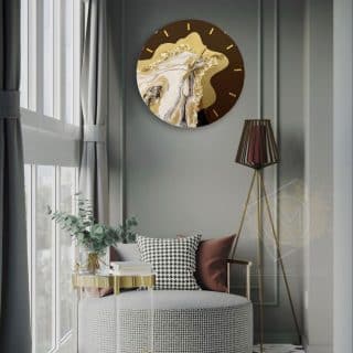 Brown waves wall clock