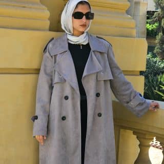 Velvet petal trench coat