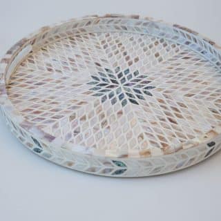 traditional Mother of pearl Tray Circle KT-C-01 45/40/35 set of three you can buy by one