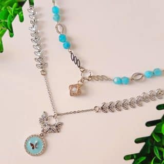 2-layered butterfly necklace