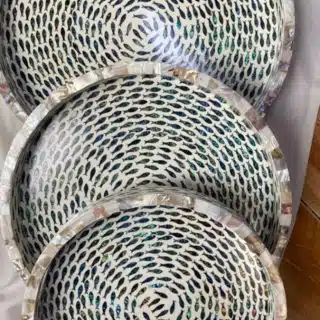 Mother of Pearl Fish trays set KT-C-03 45/40/35 set of three