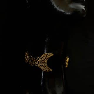 crescent & Stars Design Choker (Silver Plated)