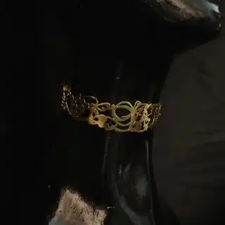 Hob Hayah Sa'ada Tafa'ol Design Choker (Silver Plated)