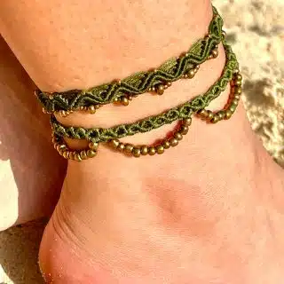 olive anklets set