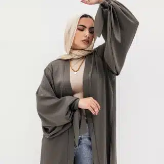 olive crinkle cardigan