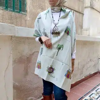 شال صوف خفيف طباعه بتصميمات نوبية