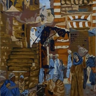Traditional Street Scene Tapestry