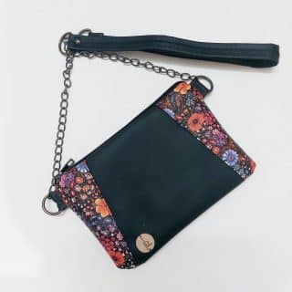 Faux leather black crossbody bag