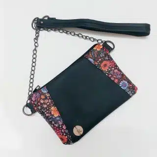 Faux leather black crossbody bag