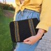 black zigzag bag