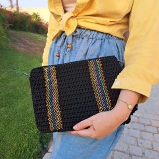 black zigzag bag