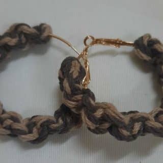 Handmade Braided Fiber Hoop Earrings – Earthy Minimalism by Tashuqat