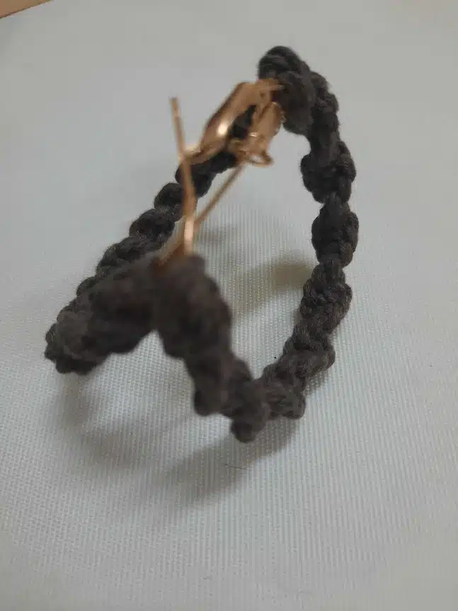 Minimalist Handmade Dark Brown Braided Hoop Earrings 2 20241106 213615