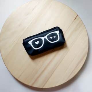 Faux leather black soft eyeglasses case