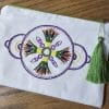 Lotus Hand-embroidered cotton pouch