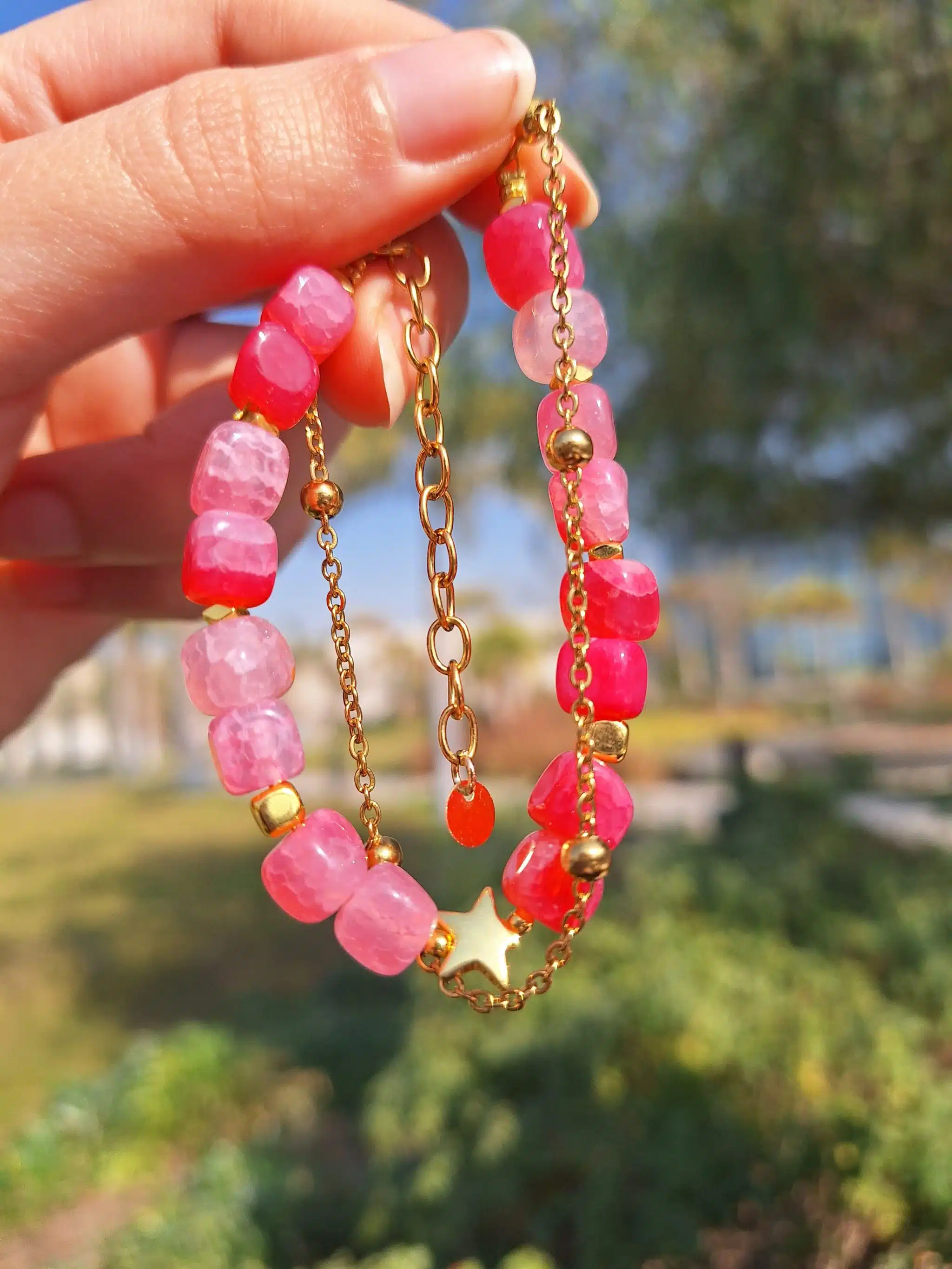 Hot pink bracelet 1 Hot pink bracelet