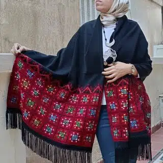 شال مستطيل تطريز العريش.