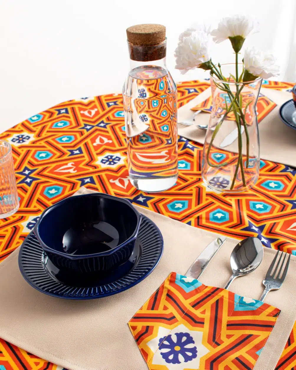 Orange Arabesque Square Table Cloth 2 40025cc7 ee7a 4892 8f28 c9fd1e1e4a2b