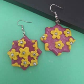 polymer clay earrings blossom