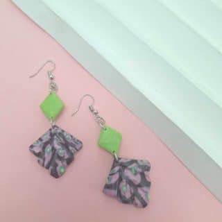 polymer clay earrings peacock