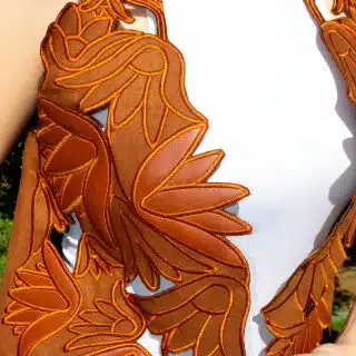 suede vest with genuine leather