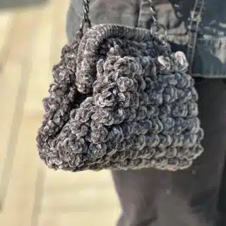 Velvet charcoal grey clutch/bag