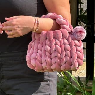 Velvet blush pink handbag