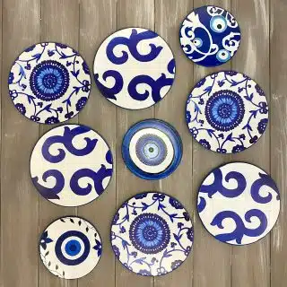 Blue Eyes Flowers Wall Plates Collection