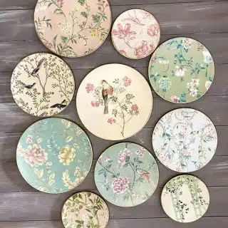"Minty Roses" Wall Plates Collection
