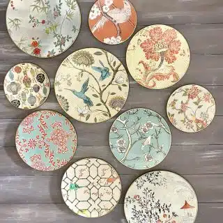 "Coral Chinoiserie" Wall Plates Collection
