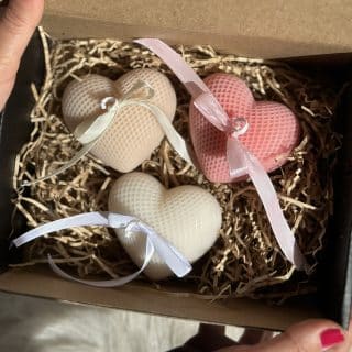 box of three hearts