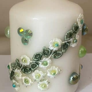 Decorated unscented candle