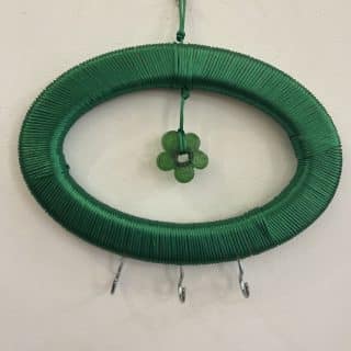 Green thread keychain hanger
