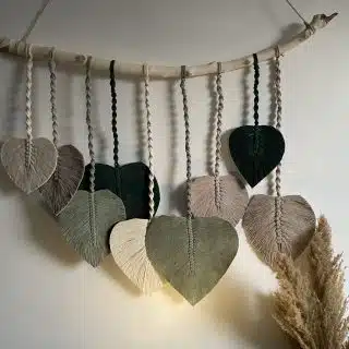 Feuilles murales en macramé