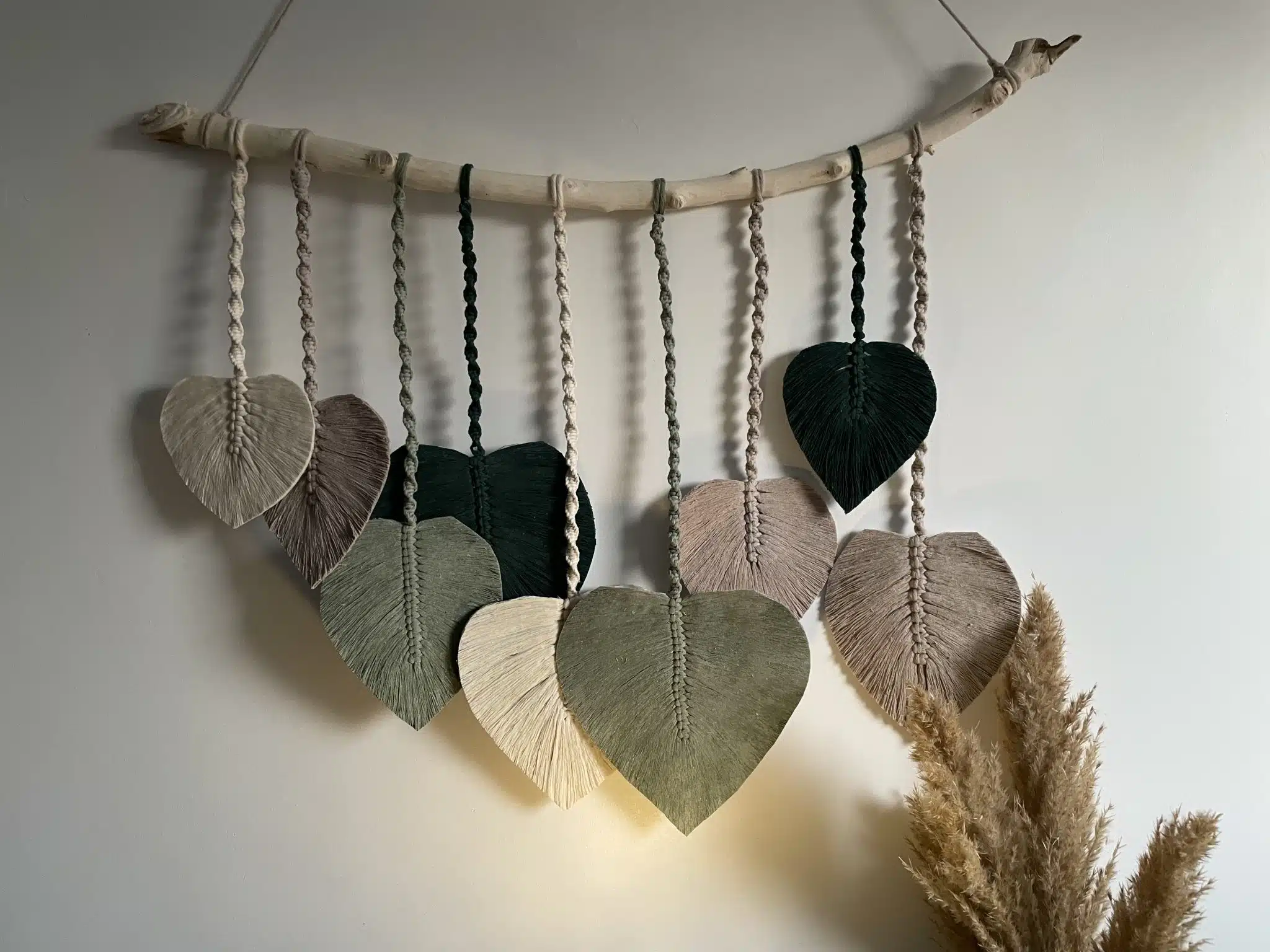 Feuilles murales en macramé 1 Feuilles murales en macramé