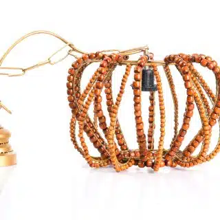 Wooden bead hanging light