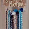Bluish macrame Wall Hanging (with names)