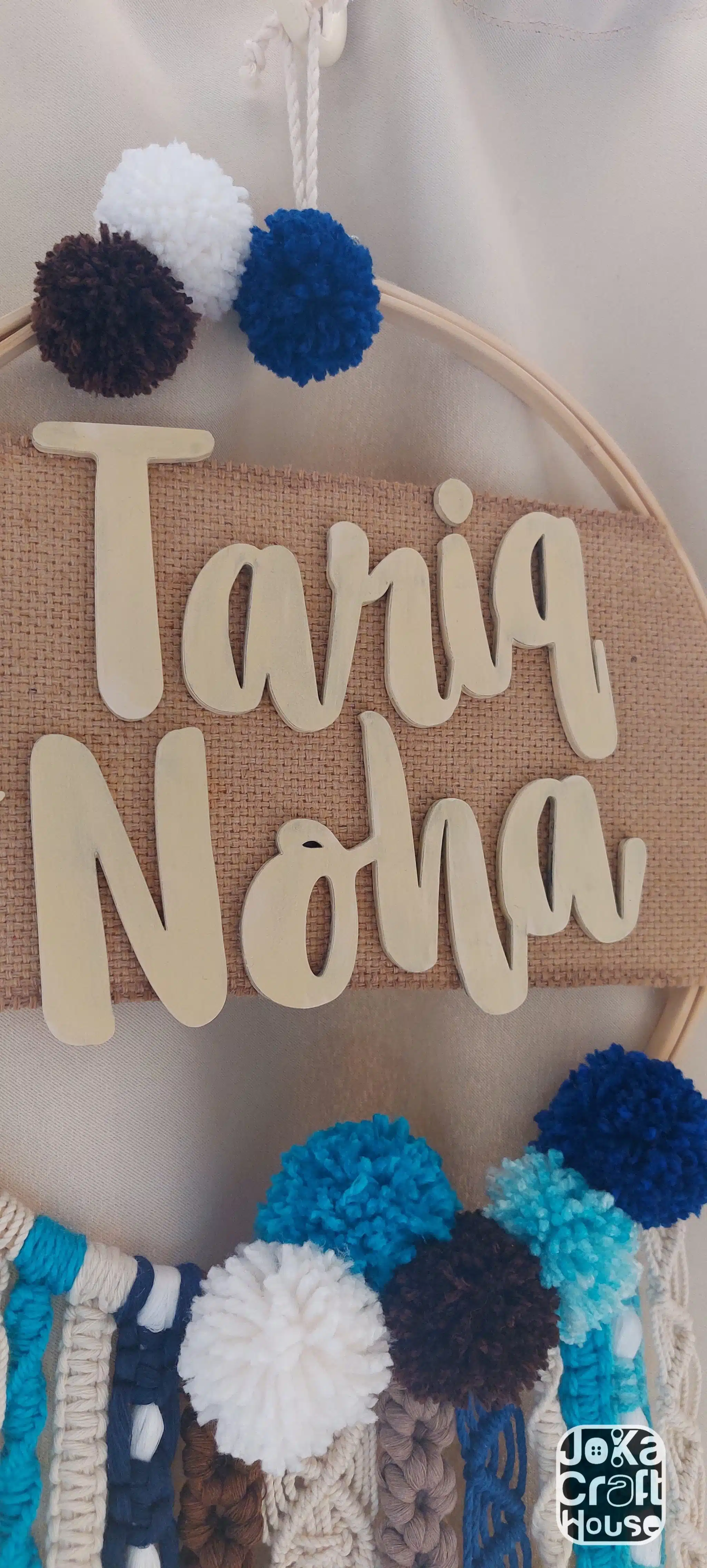 Bluish macrame Wall Hanging (with names) 3 Photo 1736075949139 scaled