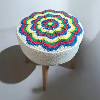 Crochet themed stool
