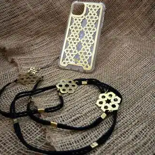 Islamic Hexagon Design Set (Mobile cover + Chain)